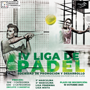 Abierto el plazo de inscripción de la IV Liga de Pádel de la Sociedad
